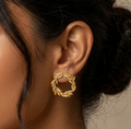 Beautiful Circle Leaf Korean Earrings