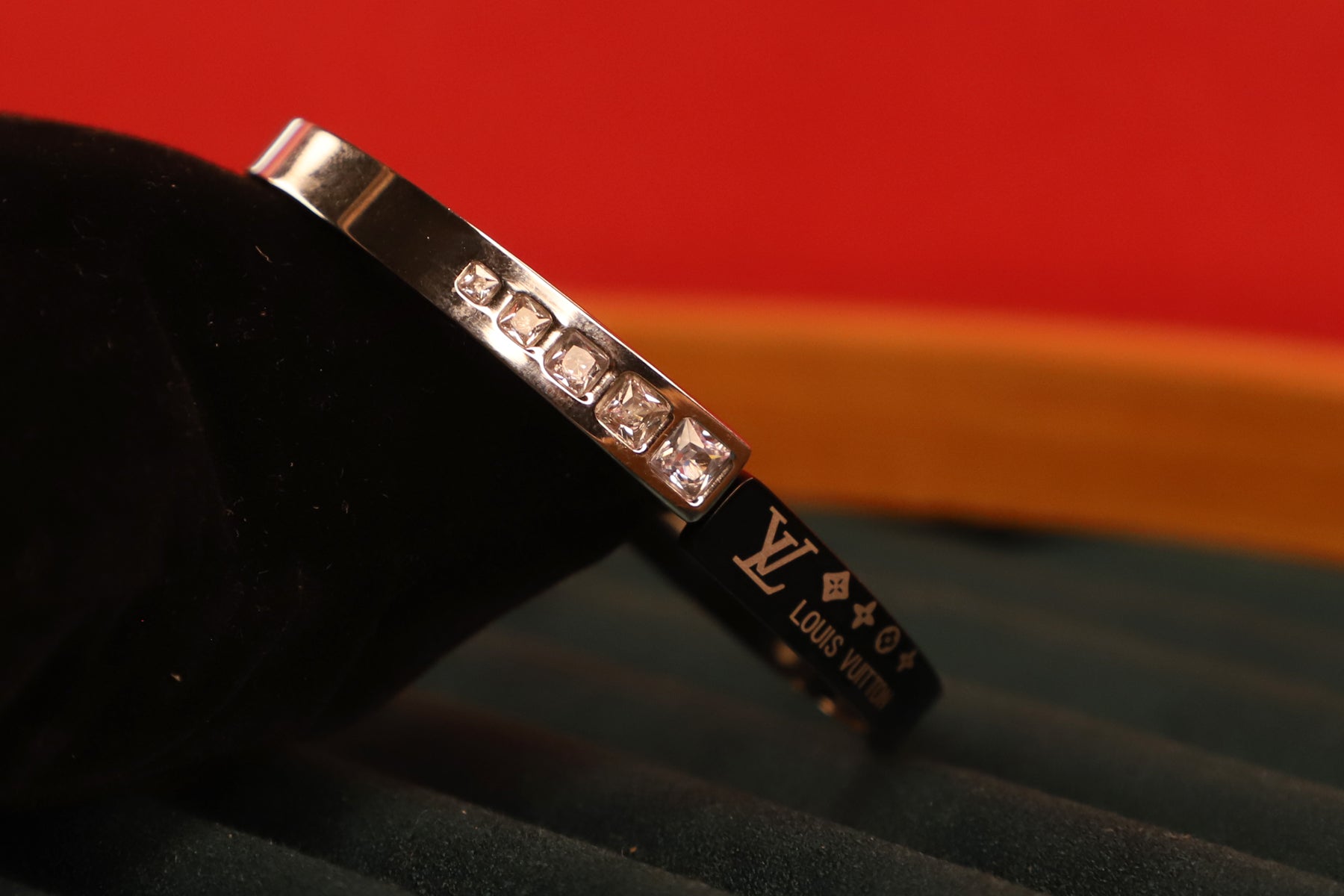 Diamond Studded Silver Plated Anti Tarnish Bracelet