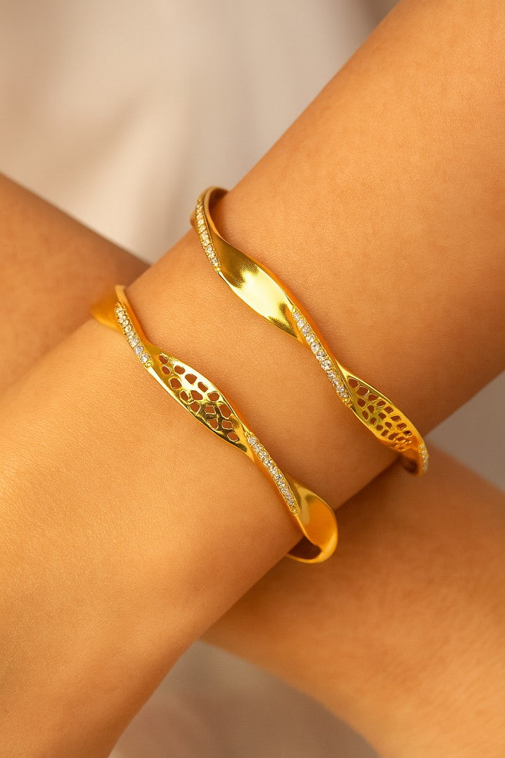 Gold Plated Diamond Studded Bangles