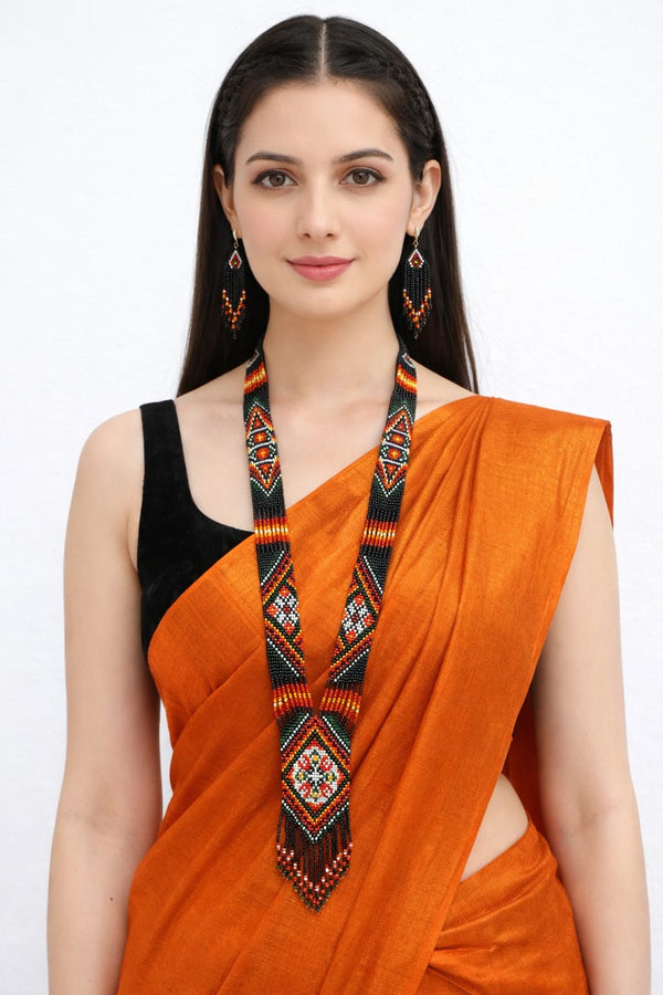Multicolor Tribal Glass Beads Jewlery Set