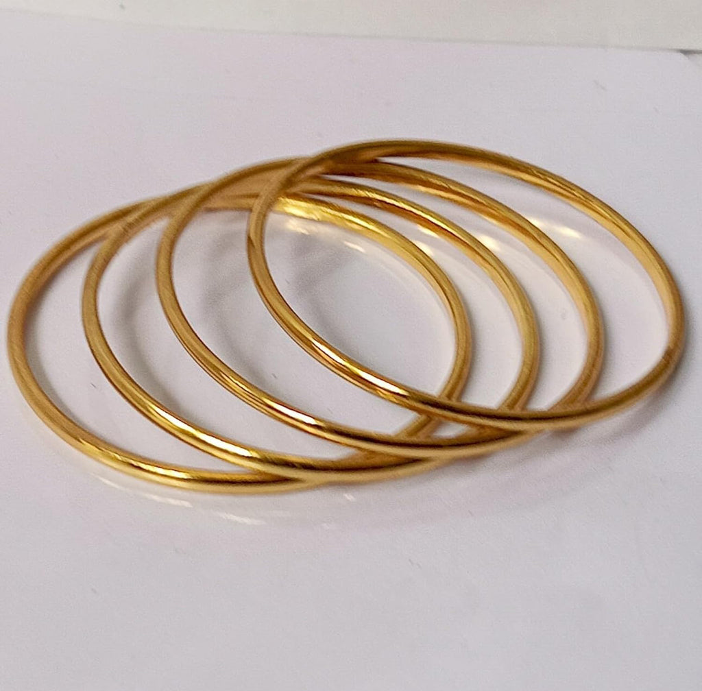 Buy Meraki Gold Thin Bangles