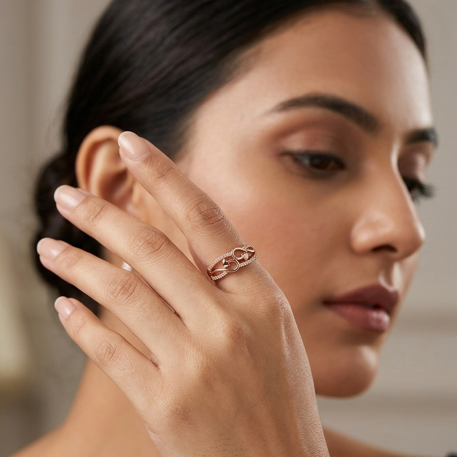 Heart Rose Gold Diamond Ring