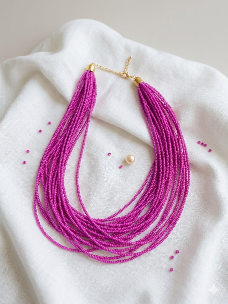 Meraki Pink Beads Necklace