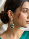 Resin Art Pink Kundan Earrings