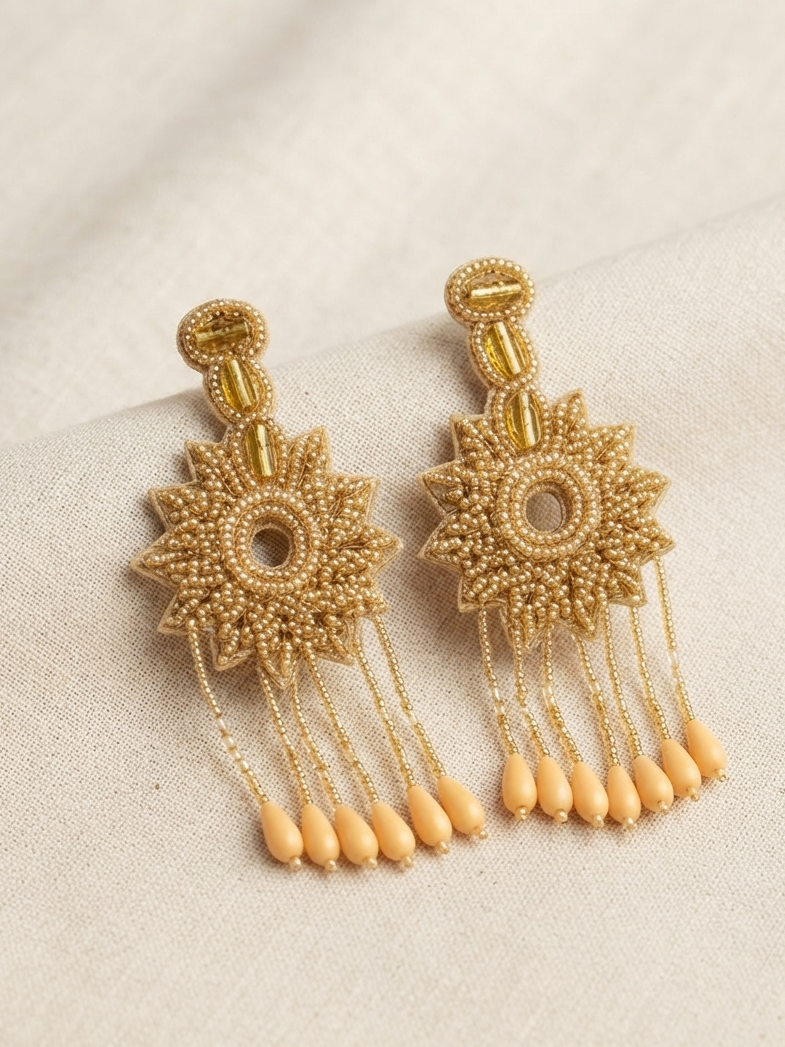 Long Handmade Beaded Earrings