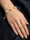Meraki Gold Plated Bracelet with Pearl Gemstone