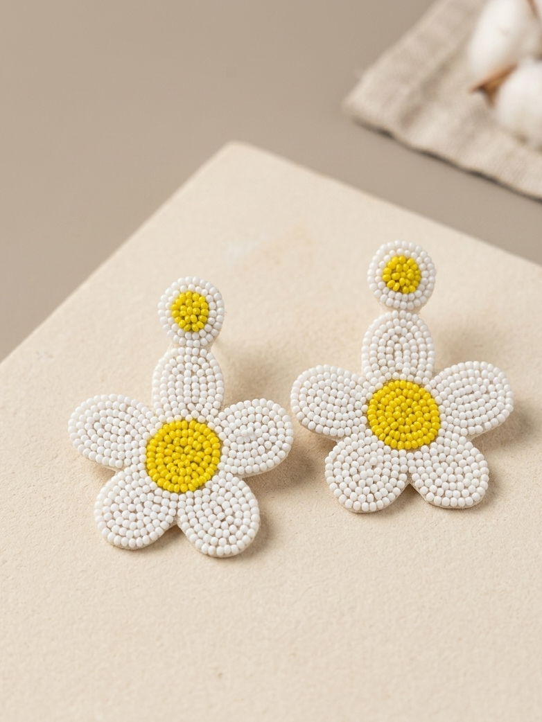 Handmade Flower Design Earrings