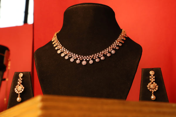 Shimmering Rose Gold Choker Set