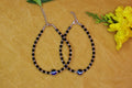 Black Beads Silver Nazariya Anklet