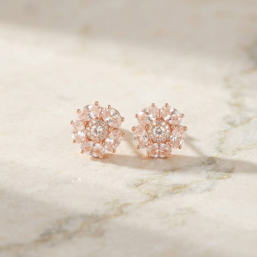 Beautiful Rose Gold Studs