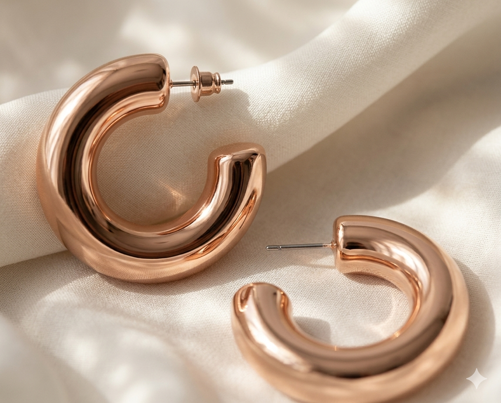 Gold Hoop Studs