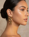 Gold Spiral Twisted Design Earrings