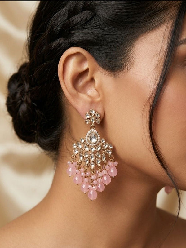 Kundan Polki Chand Bali Earrings