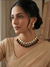 Meraki High Quality Kundan Polki Choker Set With Black Beads