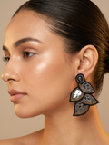 Handmade Beaded Leaf Shaped Earrings
