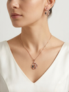 Meraki Rose Gold Plated Peacock Feather Shaped Pendant Set for Women