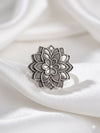 Meraki Trends Oxidized Flower Shaped Ring