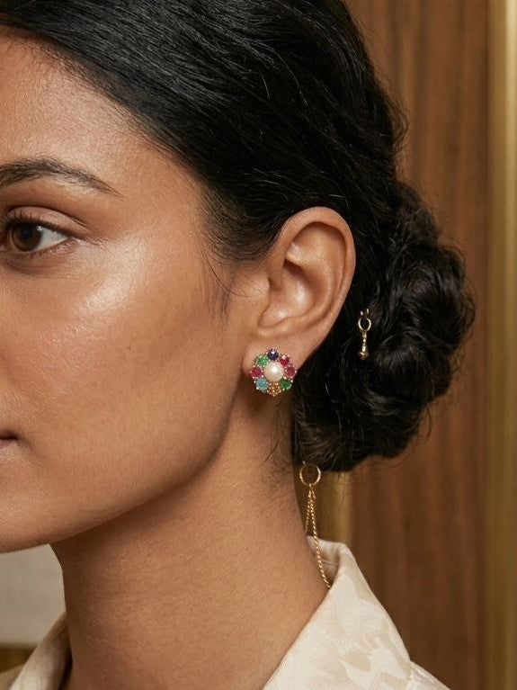 Multicolor stones Stud