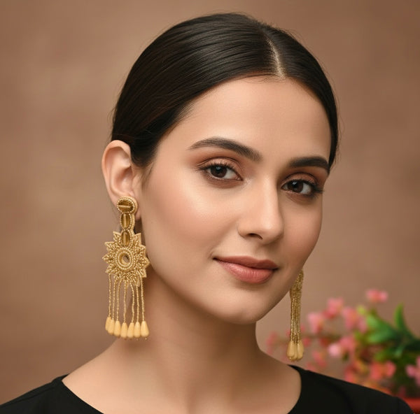 Long Handmade Beaded Earrings