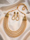 Crystal Multilayered Gold Plated Necklace