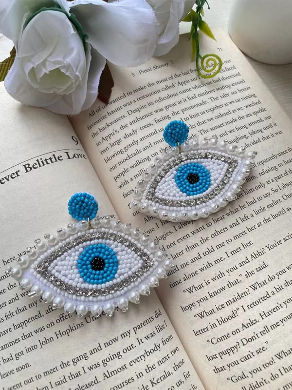 BeautifulEvil Eye Beaded Drop Earrings