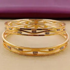 Gold Plated Indian Bangles With Diamonds