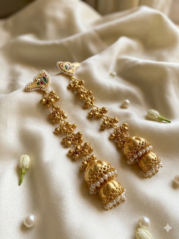 Bird Ghungroo Kashmiri Earrings