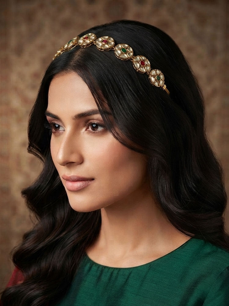 Multicolor Kundan Trendy Hairband