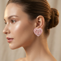 Heart Shaped Beads& Pearls Earrings