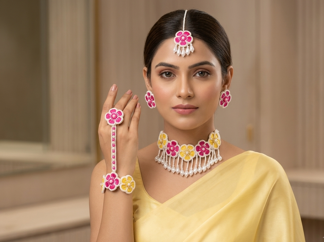 Handmade Flower Design Necklace Sets Perfect for Wedding