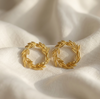 Beautiful Circle Leaf Korean Earrings