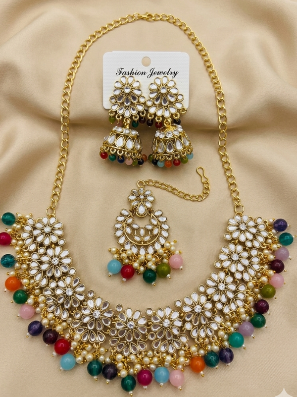 Meraki Traditional Gold-Plated Stone Choker Set