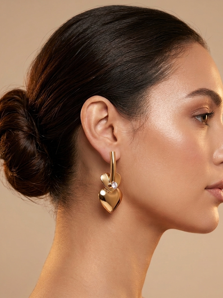 Dual Heart Anti-Tarnish Earrings
