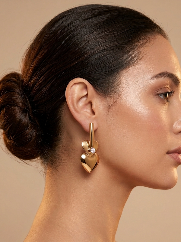 Dual Heart Anti-Tarnish Earrings