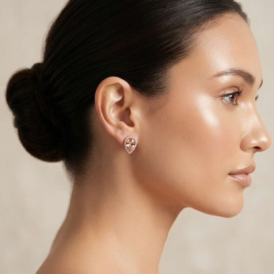 Pear Shaped Crystal Studs