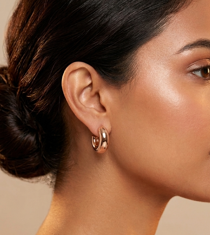 Gold Hoop Studs