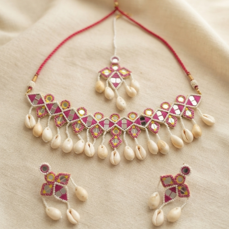 Pink Blossom Handcrafted Haldi-Mehndi Floral Set for Fashionable Women