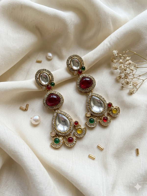 Traditional Style Kundan Earrings