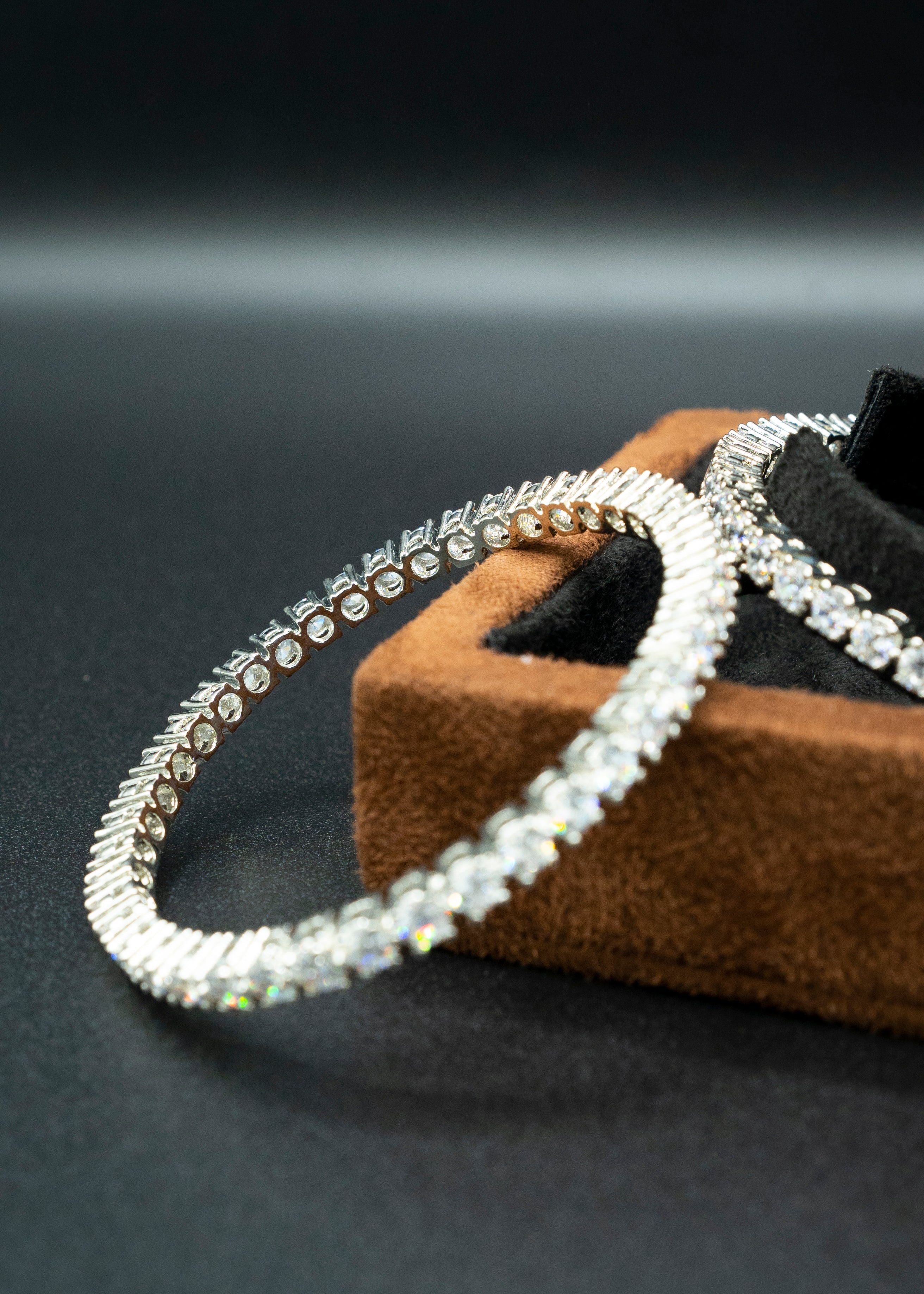 Stunning Diamond Silver Bangles