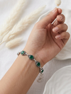 Oxidized Sterling Silver Garnet Handmade Bracelet