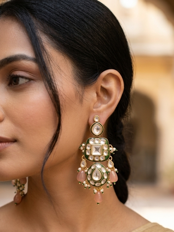 Polki Kundan Earrings