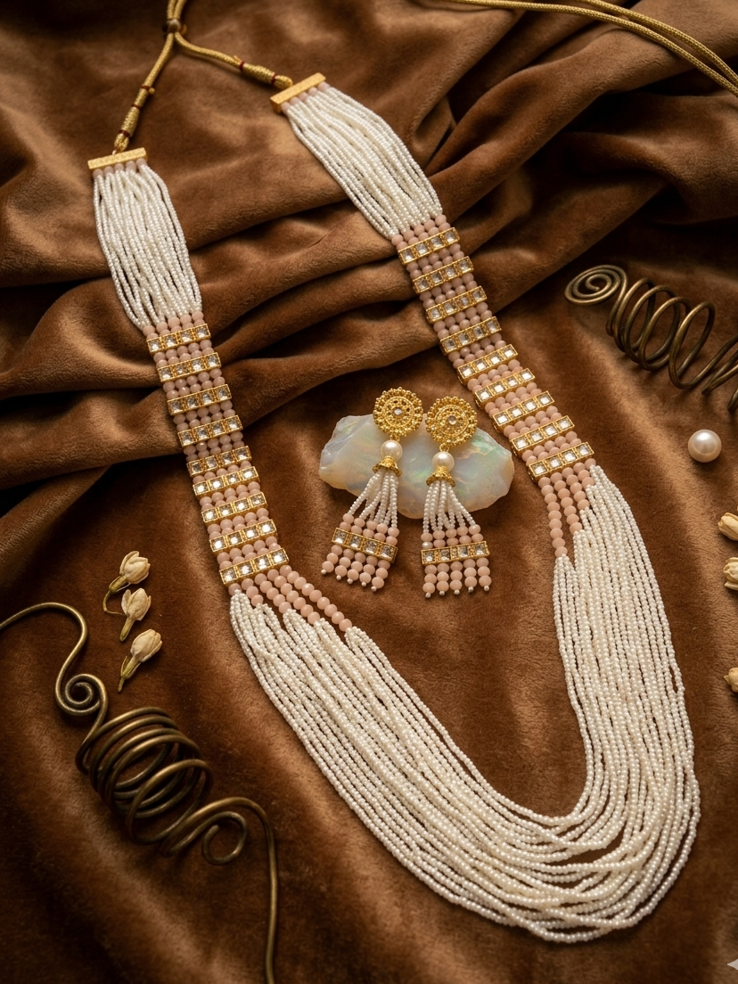 Multilayered Beads mala with Pearl