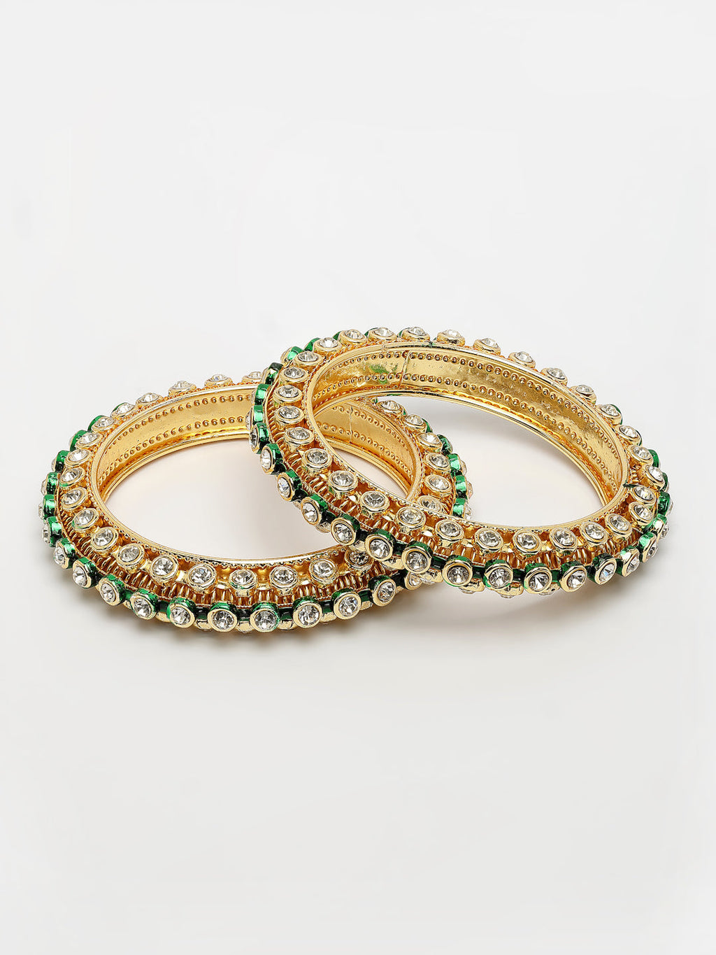 Buy Kundan Green Bangles