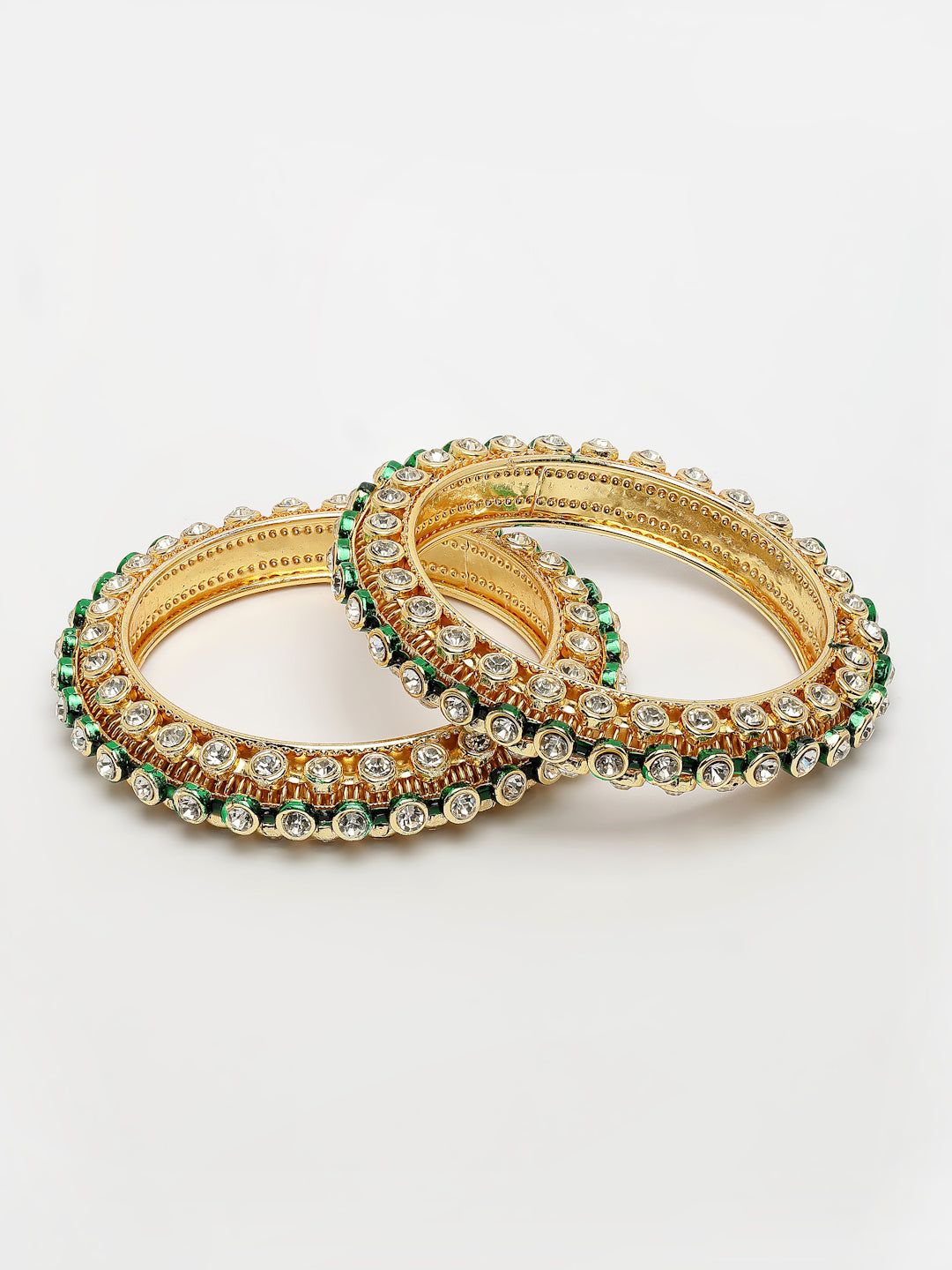 Buy Kundan Green Bangles