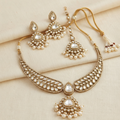 White Kundan &Pearl Choker Set