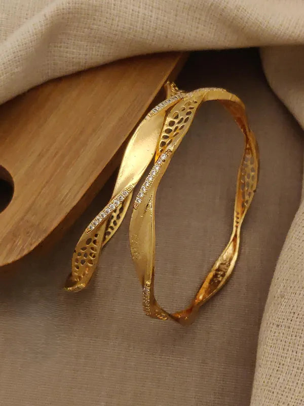 Gold Plated Diamond Studded Bangles