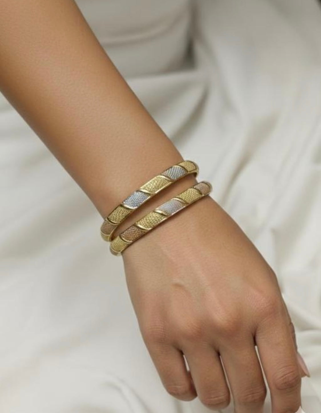 Gold Polish Multicoloured Bangles