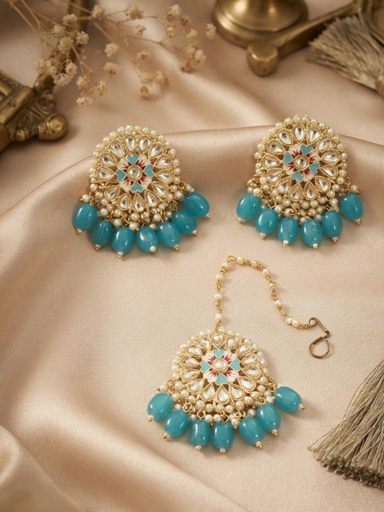 Blue Handcrafted Maang Tikka