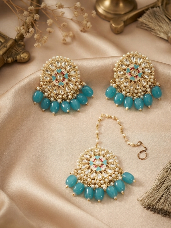 Blue Handcrafted Maang Tikka
