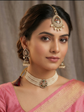 Meraki Multicolored Choker Set with White Beads